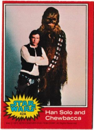 Topps (UK) - 'Star Wars (1-66A)' (1978) - Card #42A - Han Solo and Chewbacca