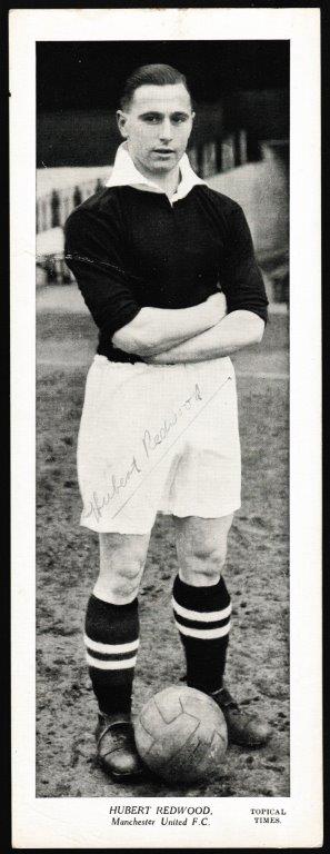 Topical Times - 'Footballers 1938 (Signed)' - Card #12 - Hubert Redwood (Man Utd)