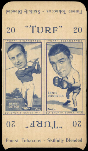 Carreras Turf - 'Sports Series Pair (w/tab)' (1949) - Henry Cotton/Ernie Roderick Carreras Turf - 'Sports Series Pair (w/tab)' (1949) - Henry Cotton/Ernie Roderick