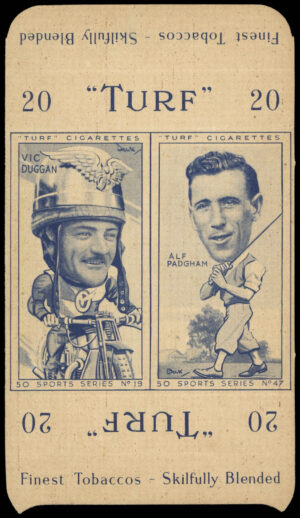 Carreras Turf - 'Sports Series Pair (w/tab)' (1949) - Vic Duggan/Alf Padgham Carreras Turf - 'Sports Series Pair (w/tab)' (1949) - Vic Duggan/Alf Padgham