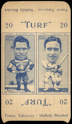Carreras Turf - 'Sports Series Pair (w/tab)' (1949) - Tommy Price/Denis Compton Carreras Turf - 'Sports Series Pair (w/tab)' (1949) - Tommy Price/Denis Compton