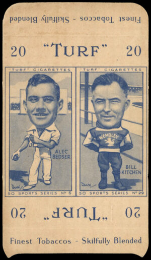 Carreras Turf - 'Sports Series Pair (w/tab)' (1949) - Alec Bedser/Bill Kitchen Carreras Turf - 'Sports Series Pair (w/tab)' (1949) - Alec Bedser/Bill Kitchen