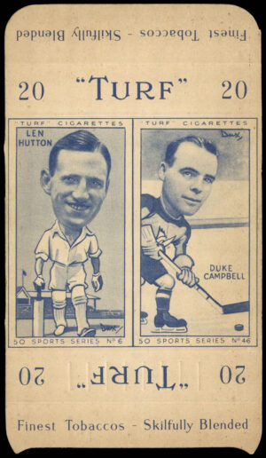 Carreras Turf - 'Sports Series Pair (w/tab)' (1949) - Len Hutton/Duke Campbell Carreras Turf - 'Sports Series Pair (w/tab)' (1949) - Len Hutton/Duke Campbell