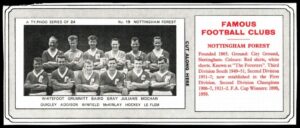 Ty-phoo Tea - 'Famous Football Clubs' - Card #19 - Nottingham Forest Ty-phoo Tea - 'Famous Football Clubs' - Card #19 - Nottingham Forest