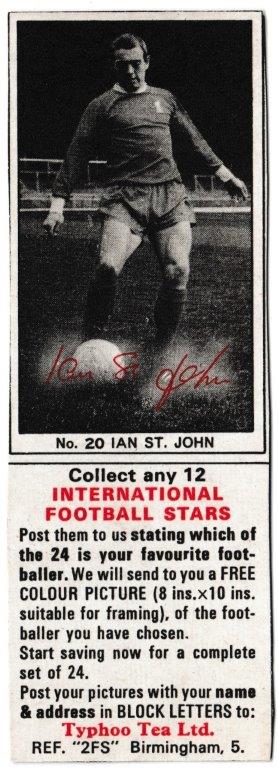 Ty-phoo Tea - 'International Football Stars (S2)' (1969) - Card #20 - Ian St. John (Liverpool)