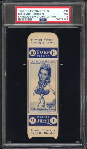 Carreras Turf - Margaret O'Brien **PSA3** - Famous Film Stars (w/tab)