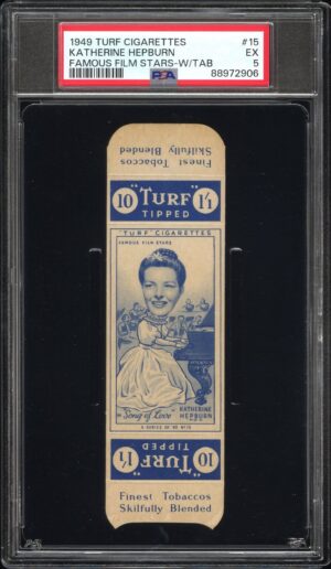 Carreras Turf - Katherine Hepburn **PSA5** - Famous Film Stars (w/tab)