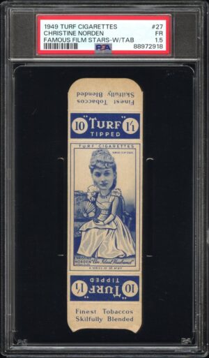 Carreras Turf - Christine Norden **PSA1.5** - Famous Film Stars (w/tab) Carreras Turf - Christine Norden **PSA1.5** - Famous Film Stars (w/tab)