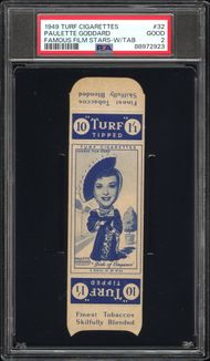 Carreras Turf - Paulette Goddard **PSA2** - Famous Film Stars (w/tab) Carreras Turf - Paulette Goddard **PSA2** - Famous Film Stars (w/tab)