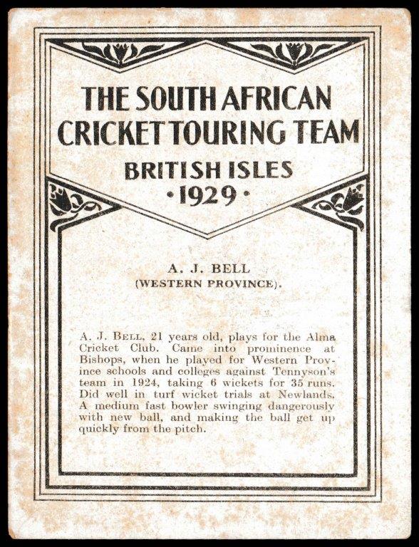 United Tobacco - 'South African Cricket Touring Team (Autographed)' (1929) - H.W. Taylor (Transvaal) United Tobacco - 'South African Cricket Touring Team (Autographed)' (1929) - H.W. Taylor (Transvaal)