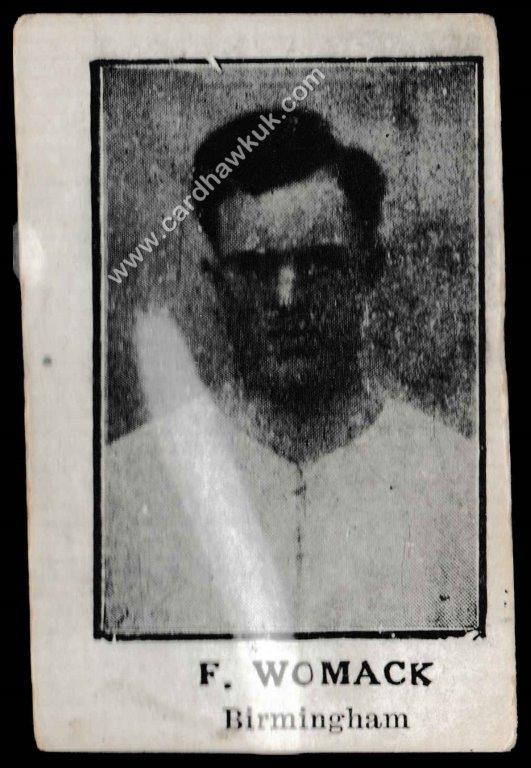 V.C.C. - 'Sportsmen & Other Notabilities' (1922) - F. Womack (Birmingham) V.C.C. - 'Sportsmen & Other Notabilities' (1922) - F. Womack (Birmingham)