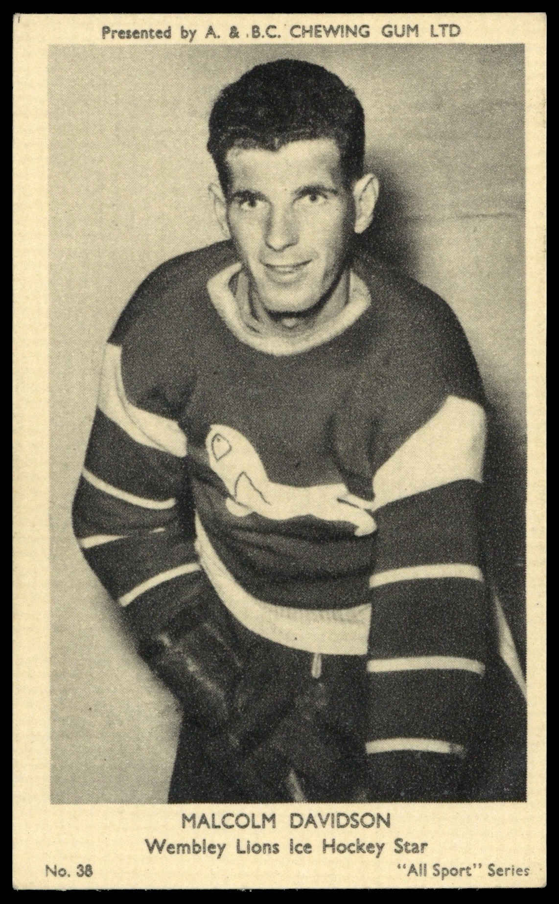 A&BC - 'All Sport Series' (1954) - Malcolm Davidson (Wembley Lions Ice Hockey) A&BC - 'All Sport Series' (1954) - Malcolm Davidson (Wembley Lions Ice Hockey)