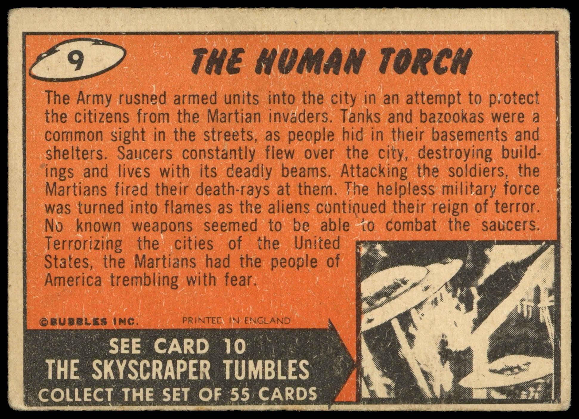 Bubbles Inc - 'Mars Attacks' (1964) - The Human Torch Bubbles Inc - 'Mars Attacks' (1964) - The Human Torch