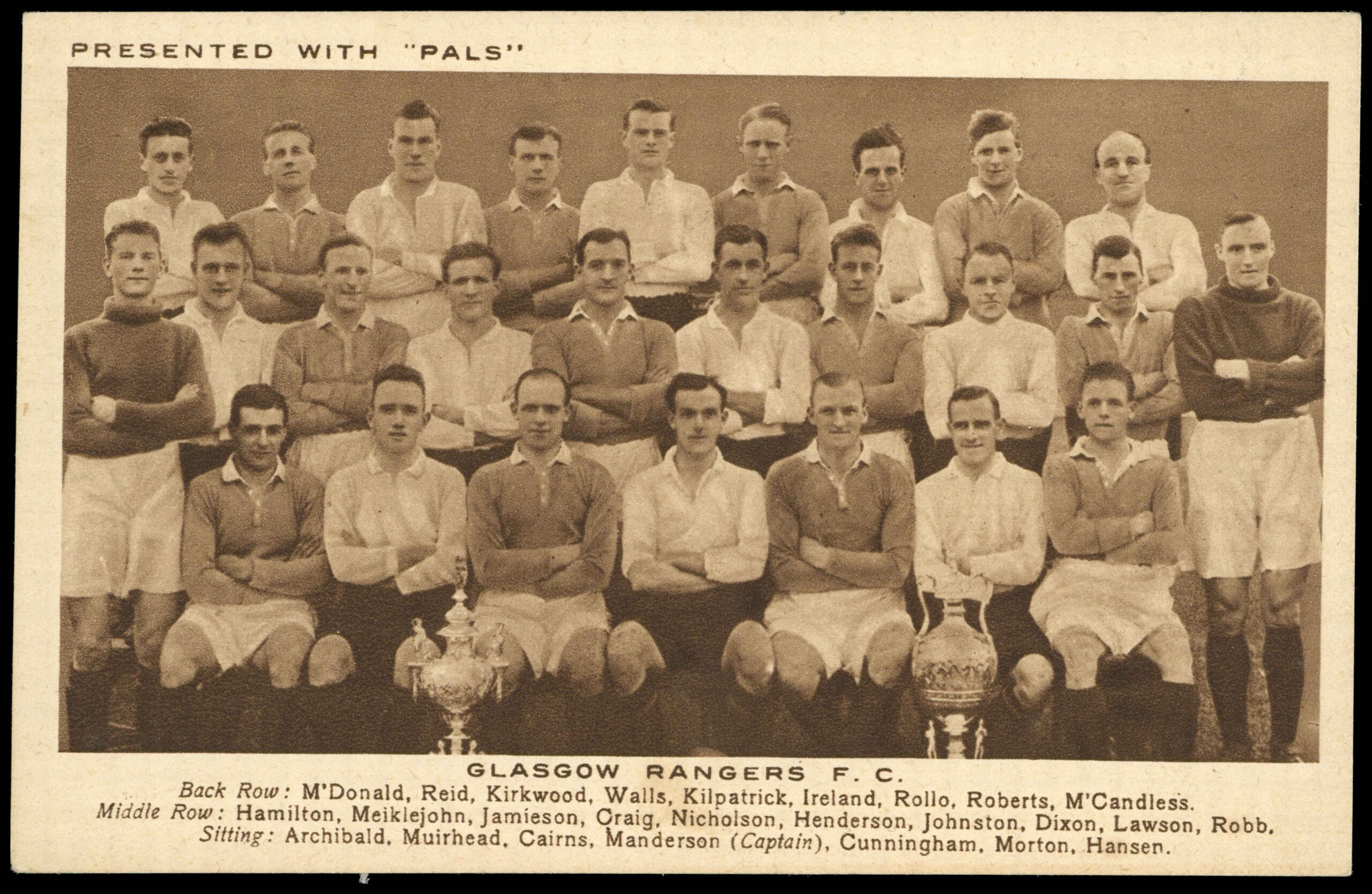 Pals Magazine - 'Football Teams 1923-24' - Glasgow Rangers (1923) Pals Magazine - 'Football Teams 1923-24' - Glasgow Rangers (1923)