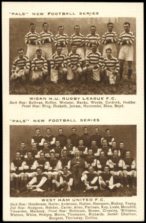 Pals Magazine - 'New Football Series (Pairs)' (1923) - Wigan N.U. Rugby League Team & West Ham United