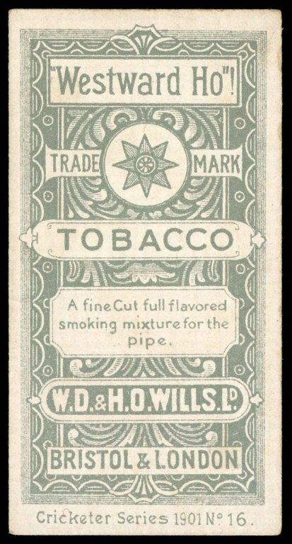 Wills (W.D. & H.O.) - 'Cricketer Series 1901 (A)' (1901) - W.G. Quaife (Warks) Wills (W.D. & H.O.) - 'Cricketer Series 1901 (A)' (1901) - W.G. Quaife (Warks)