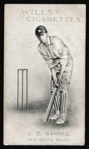 Wills - 'Prominent Australian & English Cricketers' (1911) - J.C. Barnes (New South Wales) Wills - 'Prominent Australian & English Cricketers' (1911) - J.C. Barnes (New South Wales)