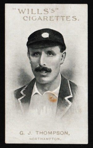 Wills - 'Prominent Australian & English Cricketers' (1911) - G.J. Thompson (Northampton) Wills - 'Prominent Australian & English Cricketers' (1911) - G.J. Thompson (Northampton)