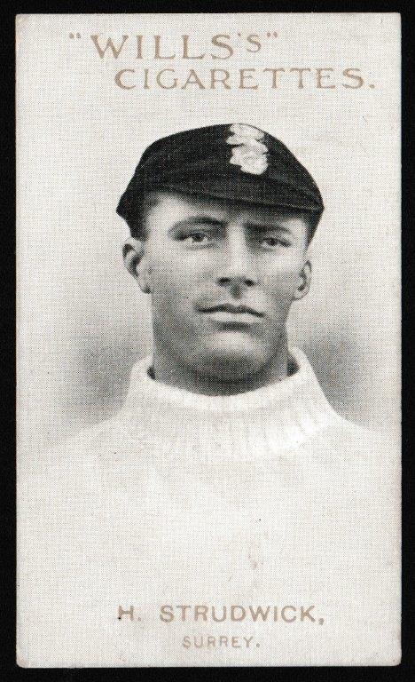 Wills - 'Prominent Australian & English Cricketers' (1911) - H. Strudwick (Surrey) Wills - 'Prominent Australian & English Cricketers' (1911) - H. Strudwick (Surrey)
