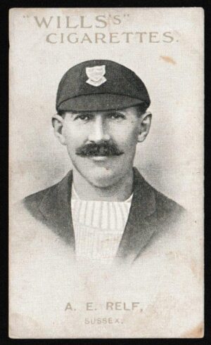 Wills - 'Prominent Australian & English Cricketers' (1911) - A.E. Relf (Sussex) Wills - 'Prominent Australian & English Cricketers' (1911) - A.E. Relf (Sussex)