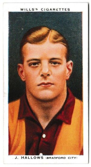 Wills (W.D. & H.O.) - 'Association Footballers' (1935) - Card #16 - J. Hallows (Bradford City)