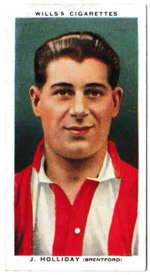 Wills (W.D. & H.O.) - 'Association Footballers' (1935) - Card #21 - J. Holliday (Brentford)