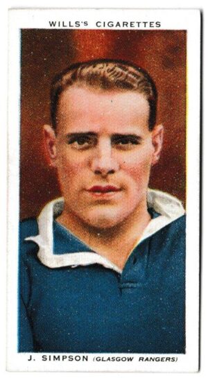 Wills (W.D. & H.O.) - 'Association Footballers' (1935) - Card #38 - J. Simpson (Glasgow Rangers)