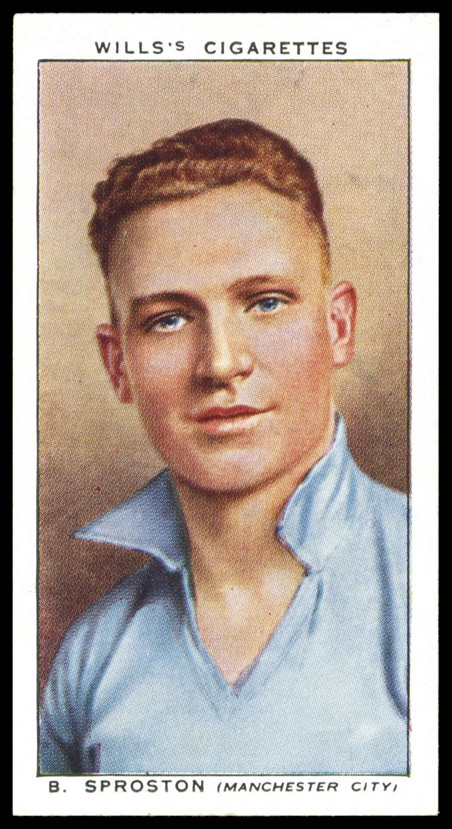 Wills - 'Association Footballers (Irish)' (1939) - #42 - B. Sproston (Manchester City) Wills - 'Association Footballers (Irish)' (1939) - #42 - B. Sproston (Manchester City)