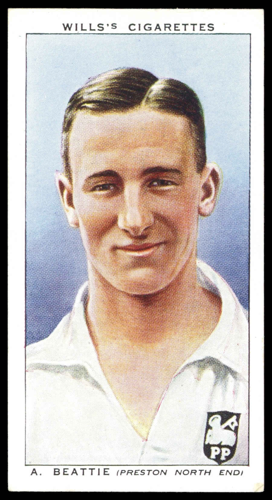 Wills - 'Association Footballers (Irish)' (1939) - #6 - A. Beattie (Preston North End) Wills - 'Association Footballers (Irish)' (1939) - #6 - A. Beattie (Preston North End)