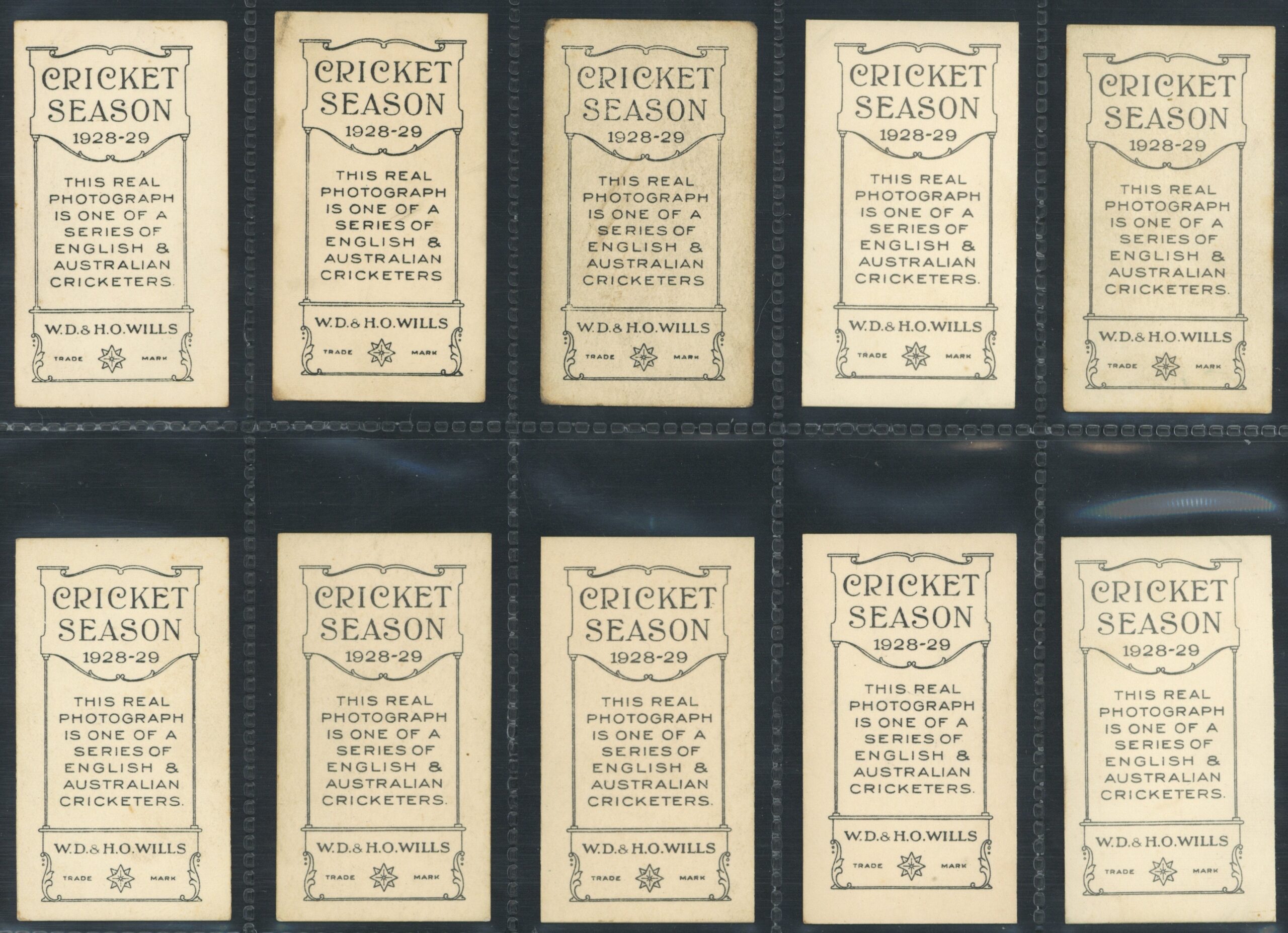 Wills Overseas - 'Cricket Season 1928-29' (1928) - Complete Set Wills Overseas - 'Cricket Season 1928-29' (1928) - Complete Set
