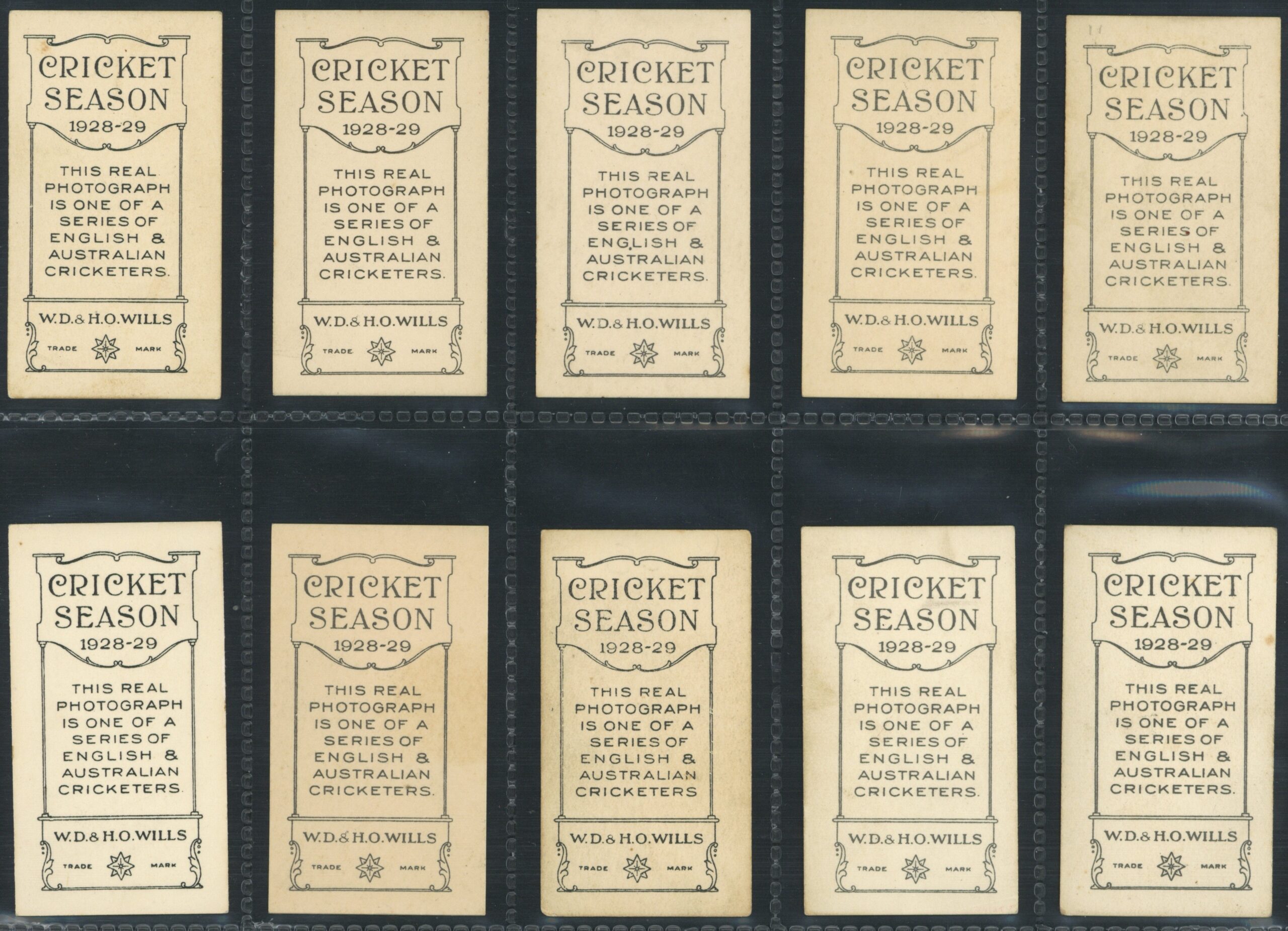 Wills Overseas - 'Cricket Season 1928-29' (1928) - Complete Set Wills Overseas - 'Cricket Season 1928-29' (1928) - Complete Set