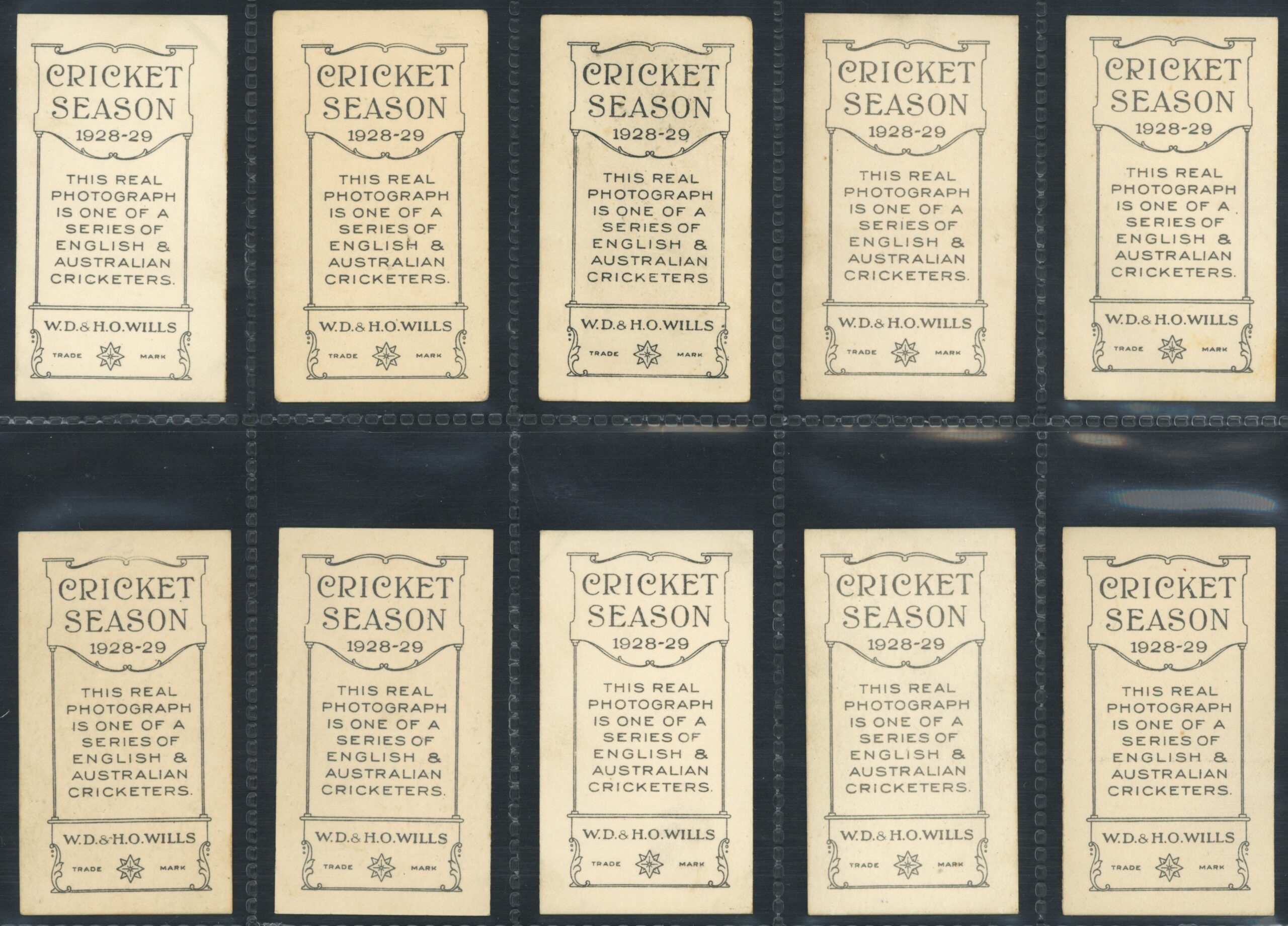 Wills Overseas - 'Cricket Season 1928-29' (1928) - Complete Set Wills Overseas - 'Cricket Season 1928-29' (1928) - Complete Set