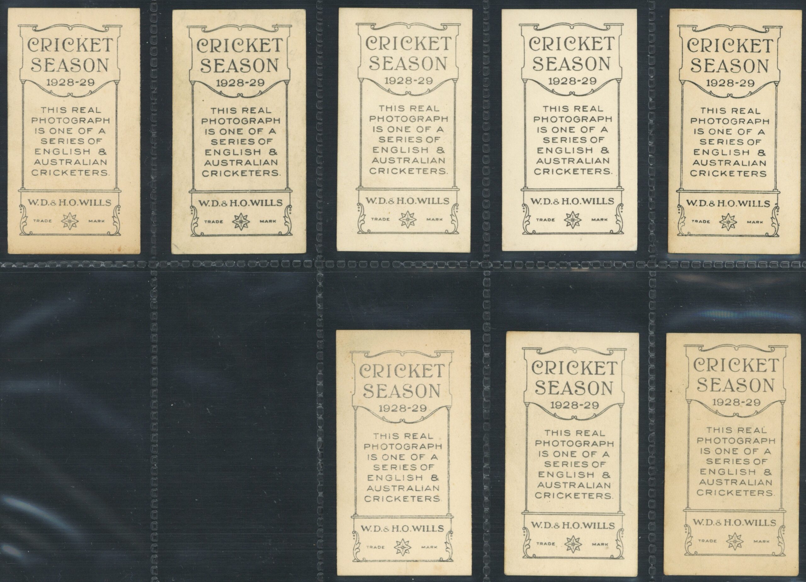 Wills Overseas - 'Cricket Season 1928-29' (1928) - Complete Set Wills Overseas - 'Cricket Season 1928-29' (1928) - Complete Set