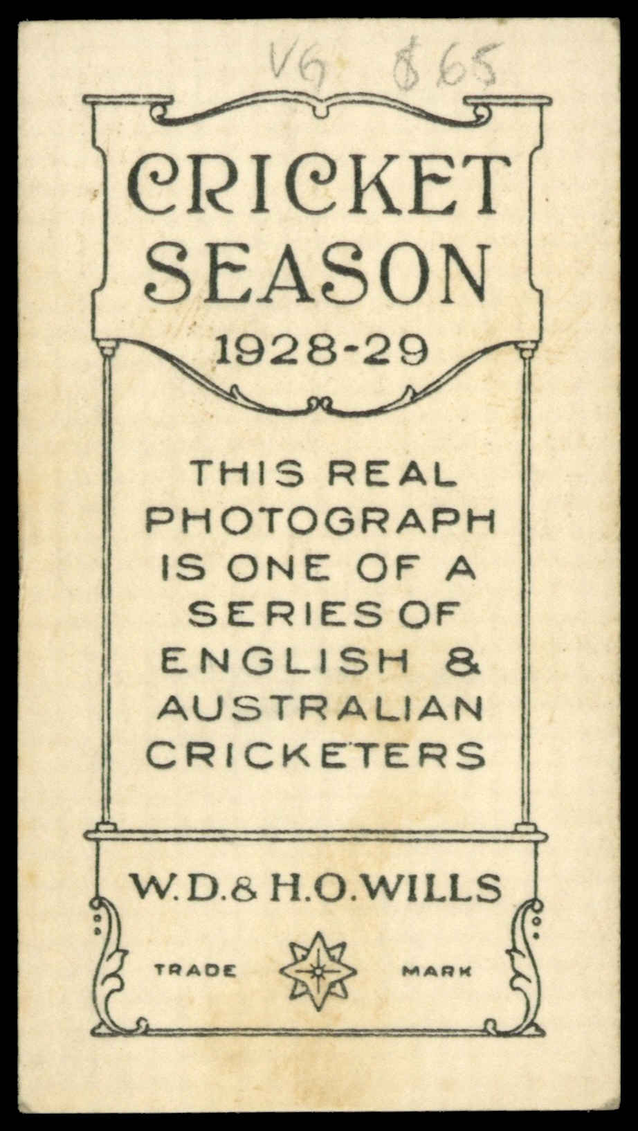 Wills Overseas - 'Cricket Season 1928-29' (1928) - C.E. Kelleway (New South Wales) Wills Overseas - 'Cricket Season 1928-29' (1928) - C.E. Kelleway (New South Wales)