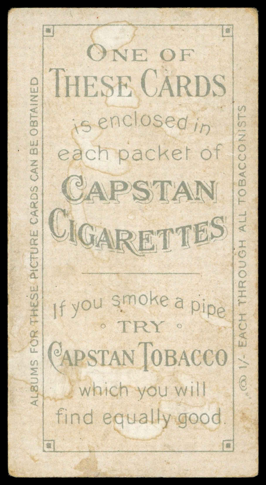 Wills Overseas - 'Football Club Colours & Flags (Capstan)' (1913) - University F.C. Wills Overseas - 'Football Club Colours & Flags (Capstan)' (1913) - University F.C.