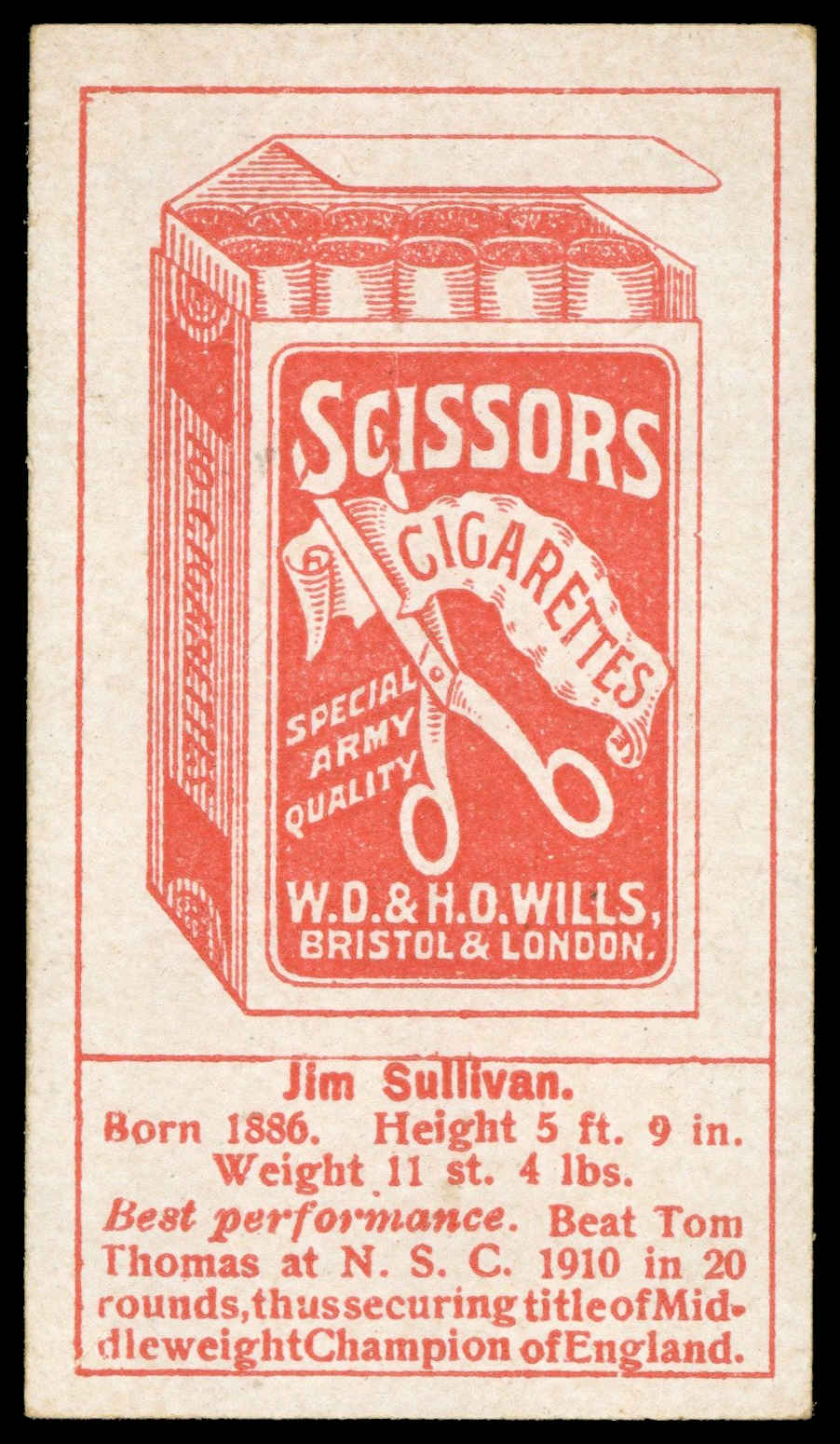 Wills - 'Boxers (Scissors)' (1911) - Jim Sullivan (British) **PSA3** Wills - 'Boxers (Scissors)' (1911) - Jim Sullivan (British) **PSA3**