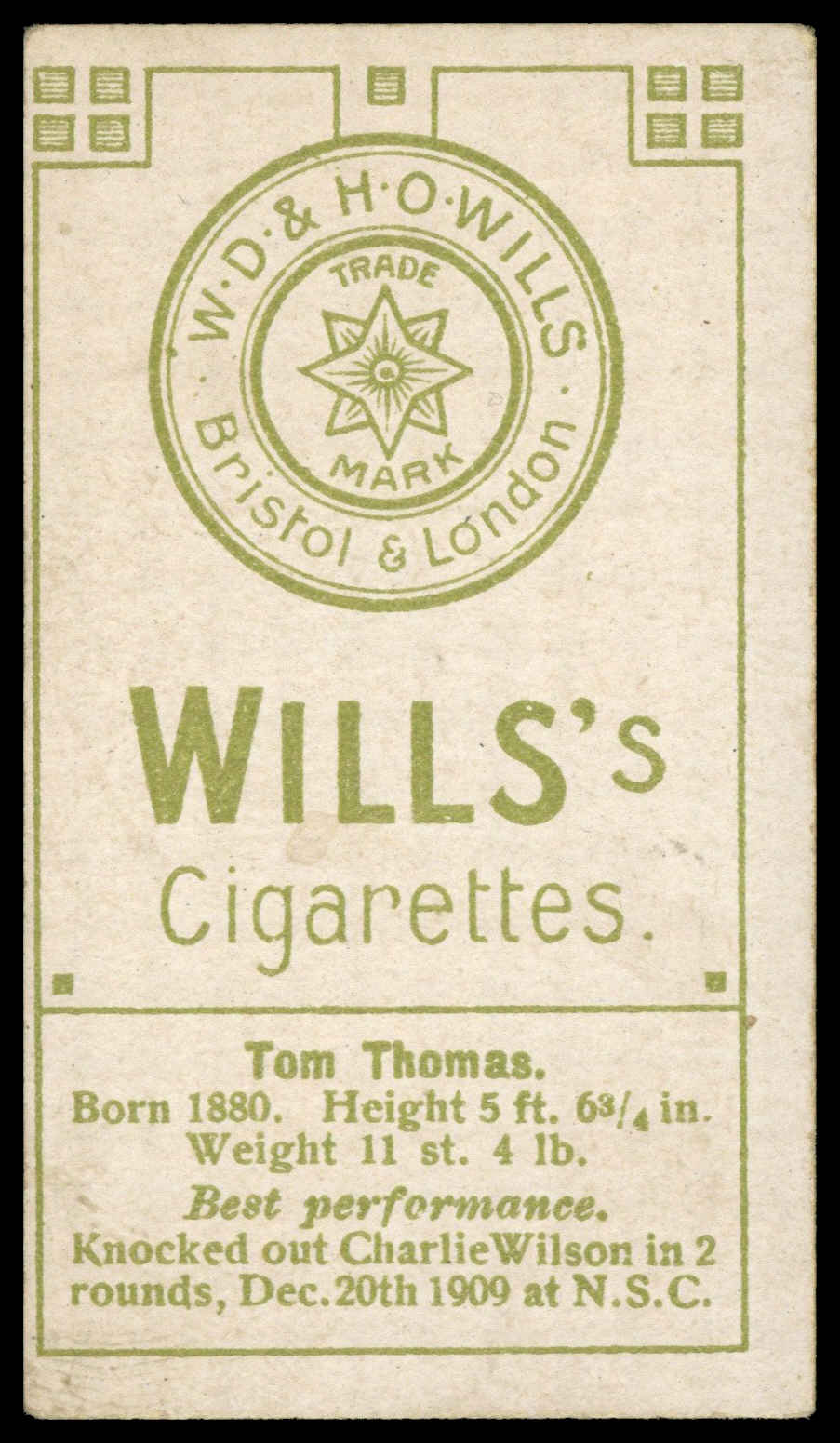 Wills - 'Boxers (Star & Circle)' (1911) - Tom Thomas (British) Wills - 'Boxers (Star & Circle)' (1911) - Tom Thomas (British)