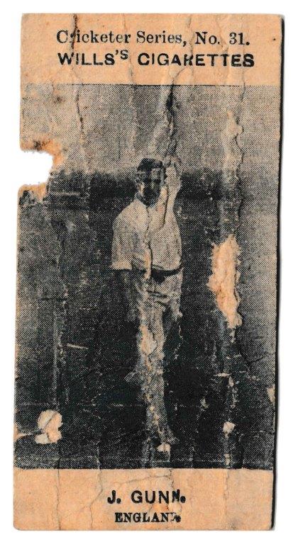 Wills (W.D. & H.O.) - 'Cricketers Series (1901)' #31a - J. Gunn (England) Wills (W.D. & H.O.) - 'Cricketers Series (1901)' #31a - J. Gunn (England)