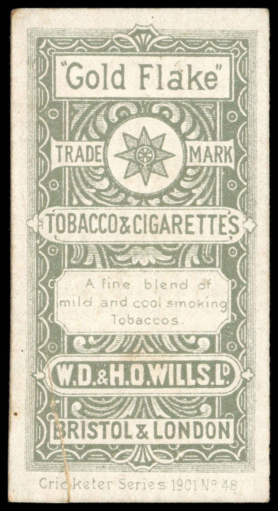 Wills - 'Cricketer Series 1901 (Vignette)' (1901) - Mr. H.K. Foster (Worcestershire) Wills - 'Cricketer Series 1901 (Vignette)' (1901) - Mr. H.K. Foster (Worcestershire)