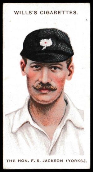 Wills (W.D. & H.O.) - 'Cricketers (Large S)' - (1908) - Card #1 - F.S. Jackson (Yorks)