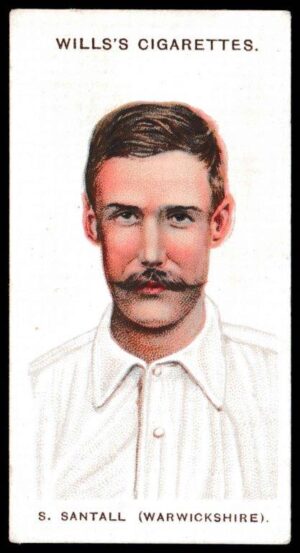 Wills (W.D. & H.O.) - 'Cricketers (Large S)' - (1908) - Card #11 - S. Santall (Warks)