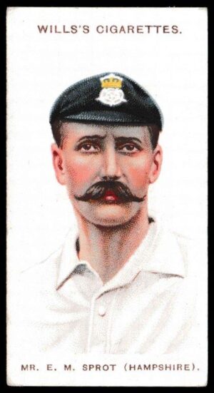 Wills (W.D. & H.O.) - 'Cricketers (Large S)' - (1908) - Card #19 - E.M. Sprott (Hampshire)