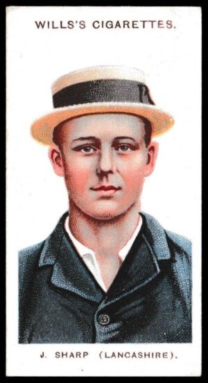 Wills (W.D. & H.O.) - 'Cricketers (Large S)' - (1908) - Card #22 - J. Sharp (Lancs)