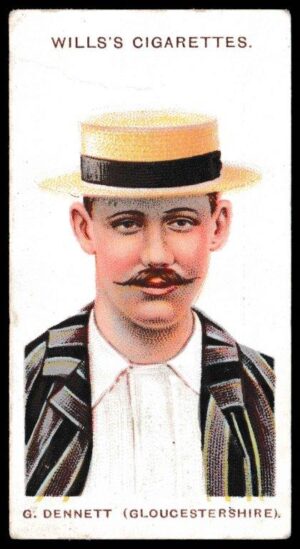 Wills (W.D. & H.O.) - 'Cricketers (Large S)' - (1908) - Card #25 - G. Dennett (Gloucs)