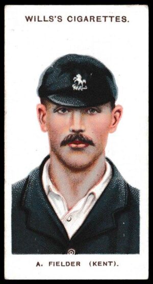 Wills (W.D. & H.O.) - 'Cricketers (Large S)' - (1908) - Card #8 - A. Fielder (Kent)