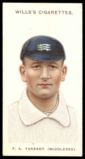 Wills (W.D. & H.O.) - 'Cricketers (Large S)'  #10 F.A. Tarrant (Middlesex) (1908)