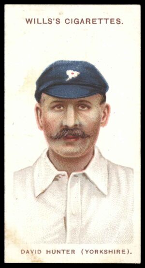 Wills (W.D. & H.O.) - 'Cricketers (Large S)'  #12 David Hunter (Yorks) (1908)