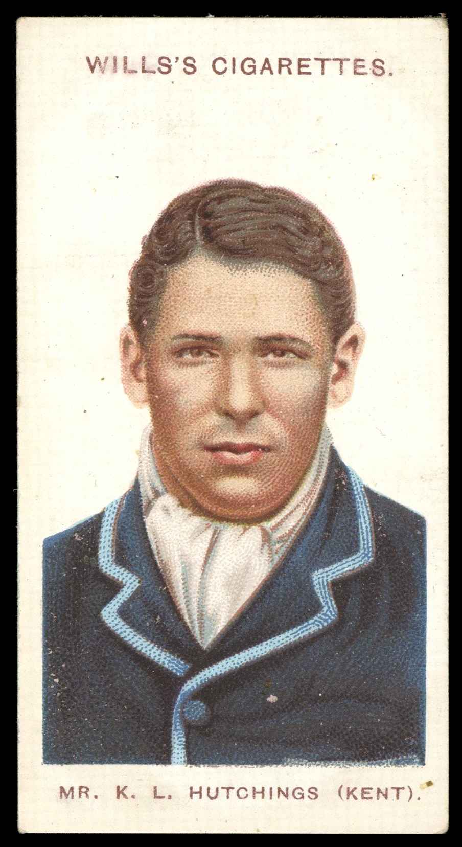 Wills (W.D. & H.O.) - 'Cricketers (Large S)' #23 K.L. Hutchings (Kent) (1908) Wills (W.D. & H.O.) - 'Cricketers (Large S)' #23 K.L. Hutchings (Kent) (1908)