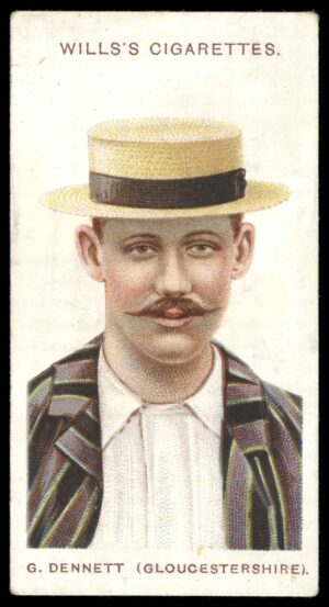 Wills (W.D. & H.O.) - 'Cricketers (Large S)'  #25 G. Dennett (Gloucs) (1908)