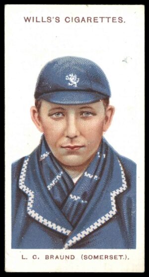 Wills (W.D. & H.O.) - 'Cricketers (Large S)'  #5 L.C. Braund (Somersest) (1908)
